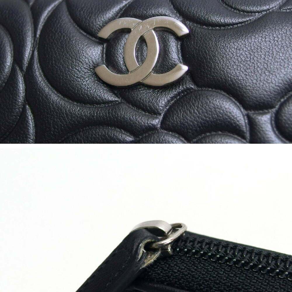 CHANEL Authentic Black Lambskin Leather Wallet - Picture 8 of 11